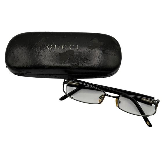 Gucci Eyeglasses Frames Only Skinny Lens W Case Fair Condition - Picture 1 of 8